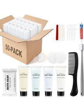 Essential Personal Hygiene Kit - 50 Individually Packaged Travel Essentials